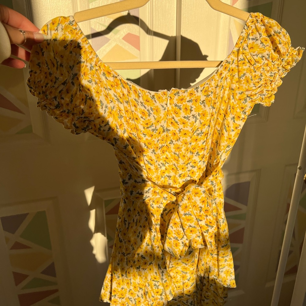 SOLD Yellow floral romper O. Vianca Small